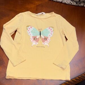 H&M Yellow Long Sleeve Shirt with Butterfly Design